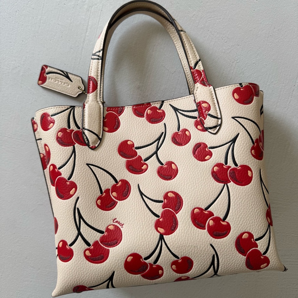 Coach Willow Tote Bag 24 With Cherry Print Crossbody Shoulder Bag - Picture 4 of 12
